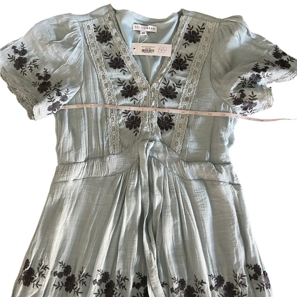 BALTIC BORN WOMEN’S DUBLIN EMBROIDERED TIERED MAXI DRESS BLUE SIZE XS NWT - Picture 7 of 15